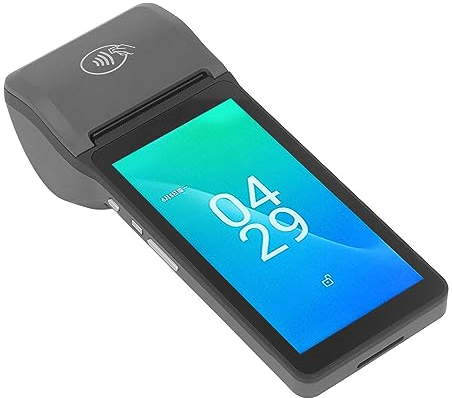 Fockety POS-Belegdrucker für Android 12 GO, 58-mm-Thermo-Belegdrucker, 5,5-Zoll-Touchscreen-Terminal, Tragbarer Mobiler POS-1D/2D-Barcodescanner, Unterstützt 4G, WLAN, Bluetooth, NFC