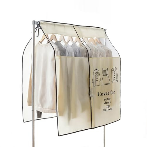 Schutzhülle für Kleiderständer, 120 × 120 cm Staubdichte Kleidersäcke Kleidersack Lang Mottenschutz für Anzug Mantel T-Shirt Jacke