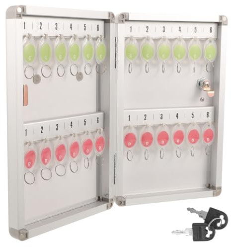 HAPINARY 1Ensemble Armoire à Clés Murale Métal avec Serrure Boîte à Clé Sécurisée et Robuste de Rangement pour Clés avec Code de Sécurité pour Maison et Bureau