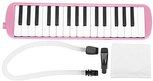 Melodica Blasinstrument mit 32 Tasten, Anfänger, mit Übungstasche, Rosa