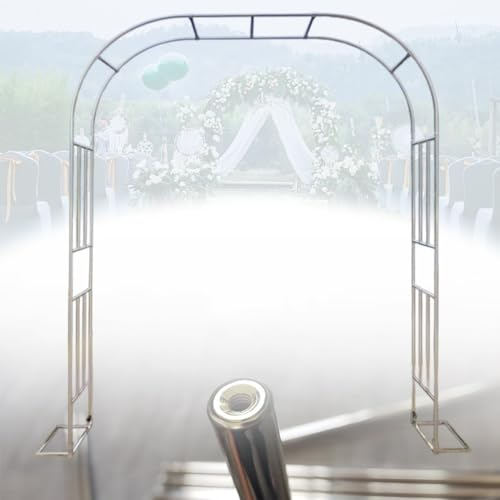TAVLT Metall - Rankhilfe Edelstahl Rosenbogen 1.2m – 3.2m Breit, 2.4m Hoch Kletterpflanzen Pergola Rankgitter Stabil Gartenspalier(Color:W:120cm/3.9ft)