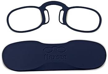 Flexsee LIGHT Bügellose Lesebrille unisex rechteckig - 7 Farben / 5 Dioptrien (DUNKELBLAU, 1.5, Dioptrien)