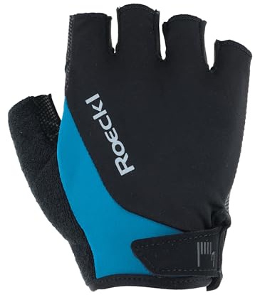 Roeckl Sports Fahrradhandschuh Basel 2, Performance Unisex Fingerhandschuh, Schwarz/Blau 7.5