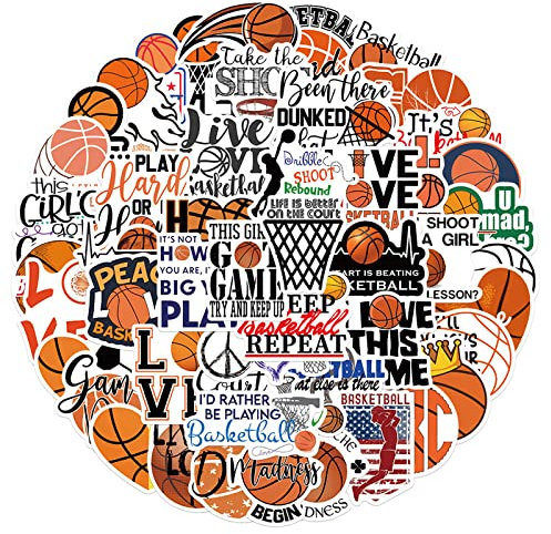 50 Stück Aufkleber, Cartoon-Basketball-Aufkleber, ästhetische Aufkleber, wasserdicht, für Teenager, Kinder, Erwachsene, Laptop, lustiger Anime-Raum für Teenager, Jungen, Mädchen, Kinder, Frauen,