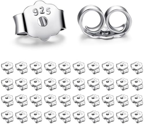 40 Piezas Tuercas de Pendientes Plata para Hacer Pendientes