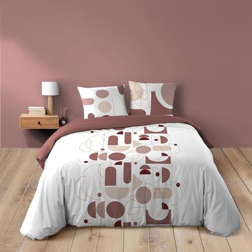 Douceur d'Intérieur Parure 3 Pièces (240 x 220 cm) Chilipop Rose, 100% Coton