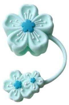 1 funda de silicona para popote para Stanley Cup 40 y 30, 10 mm, bonita flor reutilizable para 40 vasos, fundas para pajitas