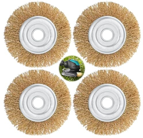 4PCS Messingbürste Fugenbürste für Elektrische Fugenbürste Runde Metallbürste Kompatibel mit Mehrheit Drahtbürsten Ersatz Fugenbürste zur Entfernung von Unkraut Moos Steinen