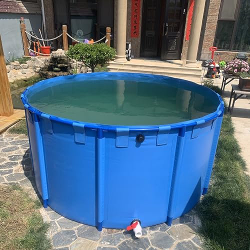 Aufstellpool, PVC-Plane für Teiche, Aquarium-Poolteich mit Ablassventil, PVC-Plane mit Rahmen für Teiche, Fischtanks, Kois und Goldfische (2 x 0,4 m)