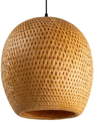 Riess Ambiente Handgefertigte Hängeleuchte Organic Living - 35cm - Natur aus Bambusholz - Maritime Pendelleuchte