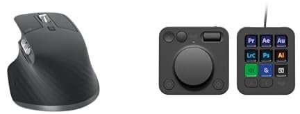 Logitech MX Master 3S y MX Creative Console Bundle : ratón de precisión, Teclas programables, Control Giratorio, para diseño gráfico, edición de vídeo, Adobe, Zoom - Grafito