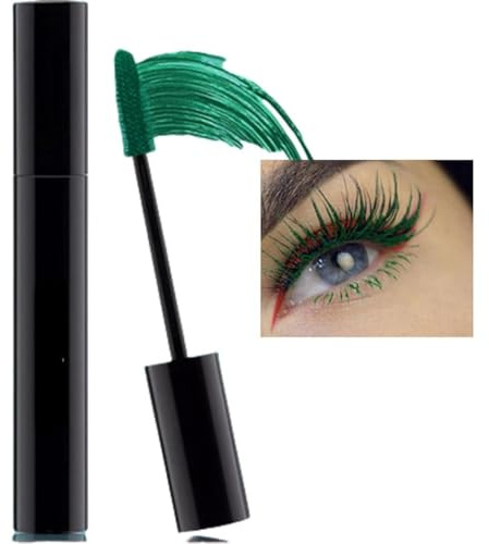 Haiyox Green Mascara, Waterproof, Thick Tubing, 4D Silk Fiber Lash, False Lash Effect, Long Lasting, Volumizing, Curling