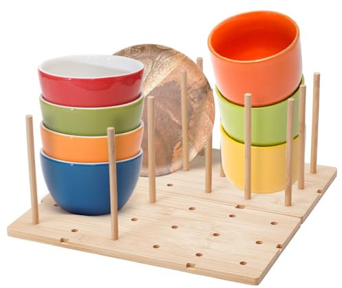 NBEADS 2 Organizador de Cajones con Tablero Perforado, Sistema de Tablero de Clavijas de Madera de 30x15cm con 24 Clavijas Organizadores de Cajones con Clavijas para Platos, Ollas