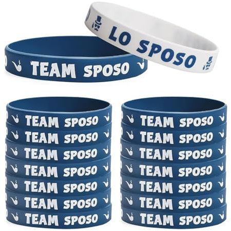 WUSJCOF 16pz Gadget Addio al Celibato Bracciale Silicone Uomo Sposo Futuro e Amico dello Sposo Accessori Blu per Festa Matrimonio e Fidanzamento