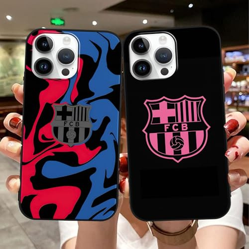 Yimctoie 2 Stück Football Handyhülle für iPhone 13 iPhone 14 Hülle 6,1,Cool Futbol Club Cartoon Muster Design Silikon Schutzhülle,TPU Flexible Matt Kratzfest Stoßfeste Cover,Black