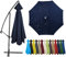 Auvent De Remplacement pour Parasol 4,0/3,5/3,0/2,8/2,7/2,5/2,3/2,0 Mètres 6/8 Baleines, Toile De Parasol Remplacement Pour Parasol de Marché, Jardin, Terrasse (Bleu Marine,2.5m / 6 Ribs)