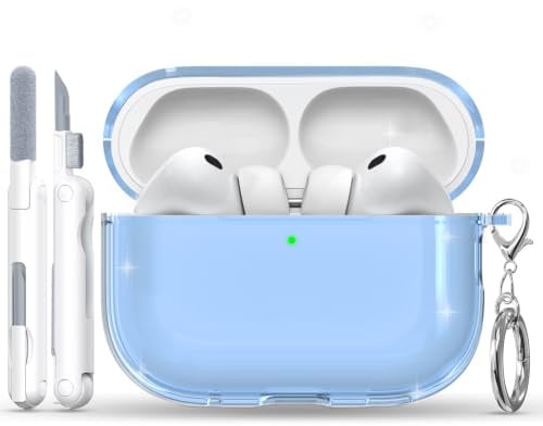 MHYALUDO Kompatibel mit Airpods Pro 3 Hülle,Airpods Pro 3 Case | Hülle Schutzhülle Kompatibel mit AirPods Pro 3,TPU Hochtransparent Anti-Vergilbung,für Airpods Pro 3 mit Cleaner,Blau