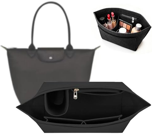 Organizer für Longchamp Tasche,Filz Taschenorganizer mit Mehreren Taschen,M | Geldbörsen-Organizer für Longchamp,Handtaschen Organizer,Multi-Pocket Handtasche Innentasche,26 × 19 × 13 cm Taschenorganizer