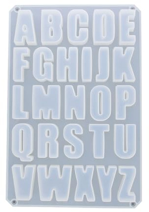 JESMONITE Moule en silicone alphabet majuscules 52 mm flexible DIY.