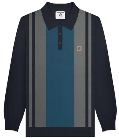 Lambretta Mens Sleeve Stripe Knitted Polo