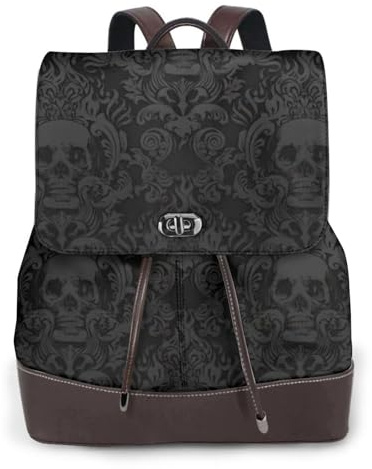 TTIGLHOH Mini-Rucksack für Damen, Gothic-Tapete, Totenkopf, lässig, kleiner Rucksack, Geldbörse mit verstellbaren Trägern