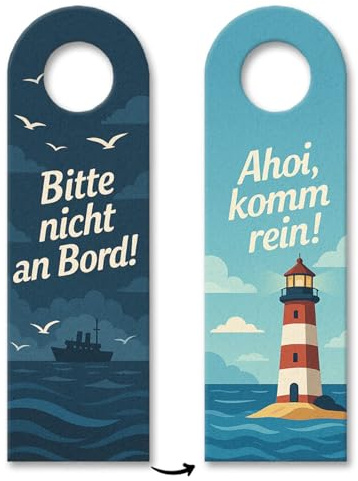 Bitte nicht an Bord Ahoi, komm rein! Leuchtturm Türhänger Maritim Lustiger Türanhänger für maritime Dekoration