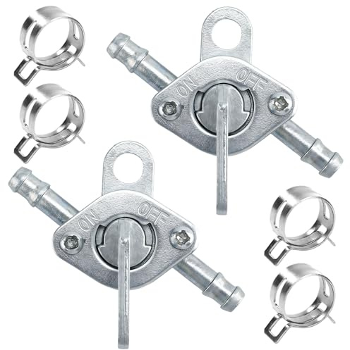 2Pcs Fuel Tank Switch, 6mm Inline Fuel Valve Petcock Replacement | Metal Fuel Shut Off Valve Tap, Universal Fit for 90cc 110cc 125cc 140cc Pit Dirt Bike, Quad ATV, Motorcycle Accessories