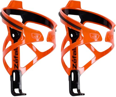 Zéfal Pulse B2 Porte-bidon bi-matière Premium et léger Mixte Adulte, Orange, Taille Unique (Lot de 2)