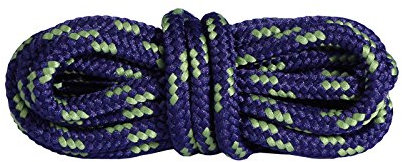 Mountval Laces, Performance Shoe Laces For Hiking And Outdoor Boots, Ultra Strong, Made In Europe, 1 Pair, 150 cm - 60 inch - 7 to 8 eyelet pairs, 5750 - Dark Blue With Green
