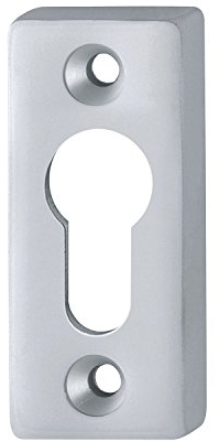 HOPPE 512706 eckige Rosette 29x68 mm | Aluminium silber eloxiert | Schmalrosette | Profilzylinder | 1 Stück