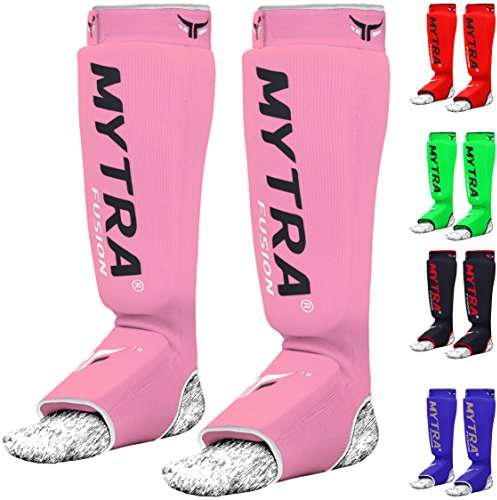 Mytra Fusion schienbeinschoner Kickboxen MMA Muay Thai schienbeinschoner Karate Pads Crossfit Boxen Schienbeinschoner (L/XL, Pink)