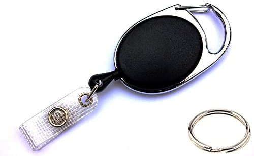 Waizmann.IDeaS® 1x Patentiert Ausweisjojo Jojo Zipper Kartenhalter Ausweishalter reißfester POWERCORD Schnur Schlaufenclip