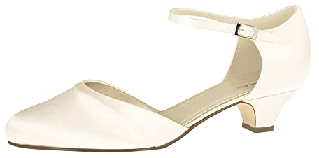 Rainbow Club Brautschuhe Vida - Ivory Satin - Pumps Größe 40.5 EU 7.5 UK Damen…