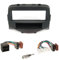 Einbauset: Autoradio 1-DIN Radio Blende Radioblende + Fach anthrazit + ISO Adapter Radioadapter Radioanschlusskabel + Antennenadapter für Toyota Aygo/Citroen C1 (P) / Peugeot 108 ab 07/2014