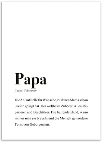 Papa Poster DIN A4: Papa Definition