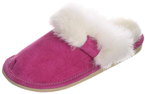 Hollert Damen Lammfell Hausschuhe Malibu Pink Pantoffeln Wohlgefühl - warm, atmungsaktiv 100% Merino Schaffell Echtleder … Schuhgröße EUR 37