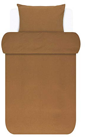 Marc O Polo Leinen Bettwäsche Valka warm-Pecan, 1 Bettbezug 135 x 200 cm + 1 Kissenbezug 80 x 80 cm