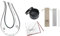 RIEDEL Decanter Vorteilsset, Dekanter, Weindekanter Amadeo Fatto A Mano Black/White/Black Optical + Gratis Reinigungstuch 5010/07, Reinigungsperlen 0010/05 und 4er Set EKM Living Edelstahl Trinkhalme