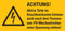 Warnaufkleber Achtung! Aktive Teile im Anschlusskasten können auch nach dem Trennen vom PV-Wechselrichter unter Spannung Stehen! Schild Folie 37x74 / 52x105 / 74x148mm, signalgelb Made in Germany