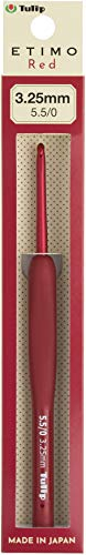 Tulip Etimo Red Crochet Hook W/Cushion Grip-3.25mm