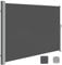 SONGMICS Store latéral avec Coffre en Acier résistant à la Rouille Extensible 200 x 350 cm, Brise-Vue, Protection Solaire, occultant, pour Balcon, terrasse, Jardin, Anthracite GSA205G02