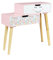 HOME DECO KIDS Chevet Liberty Bambino Camera Arredo Mobile, PIN, Legno-Rosa-Bianco-Nero-Verde, 55x22x50,08