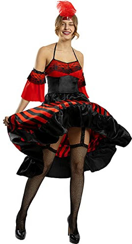 Funidelia | Disfraz de Can Can para Mujer Talla M Años 20, Cabaret, Charleston, Décadas - Color: Negro - Divertidos Disfraces y complementos para Carnaval y Halloween