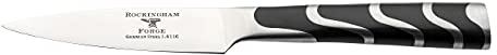Rockingham Forge 128 Series 4 Inch Vegetable Knife with German Steel Blade, Ergonomic Handle Made of ABS Plastic and Steel, Paring Knife, Stainless Steel & Black Plastic