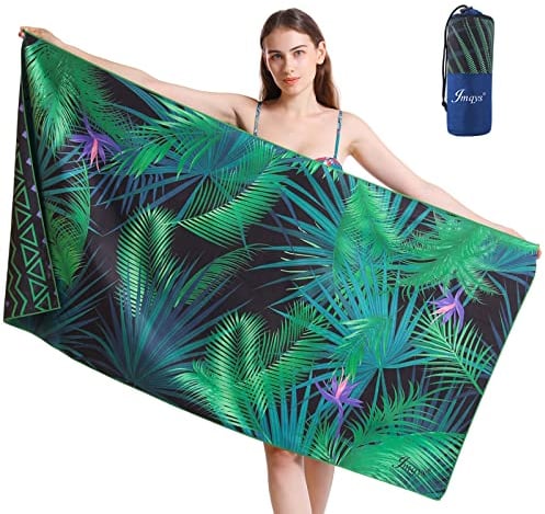 JMQYS Mikrofaser Strandtuch Handtücher Schnelltrocknend-Ultra Leicht Sandfreies Damen Mädchen Tragbares XXL Campinghandtuch Badehandtuch -Perfekt für Fitness Reisen Sport Wandern Outdoor Sauna Yoga