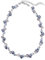 Bulinlin Damen Kristall Perlenkette Silber Boho Statement Choker Halskette für Frauen Modeschmuck Geburtstagsgeschenke（Grey）