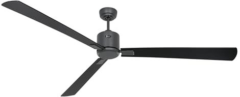 Energiespar Deckenventilator Eco Neo III 180 cm Basaltgrau Flügel Schwarz/Teak mit Fernbedienung