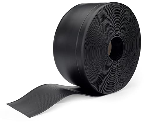 Quest Weichsockelleiste, Sockelleiste ohne Klebeband - 100 mm x 25 mm - Abschlussleiste, Breite Knickleiste - für Wände, Boden - PVC, Flexibel, Wasserdicht, Dekorativ - 25 Meter, Schwarz