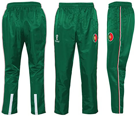 FIFA Official World Cup 2022 Training Football Tracksuit Bottoms, Men's, Portugal, Large Green
