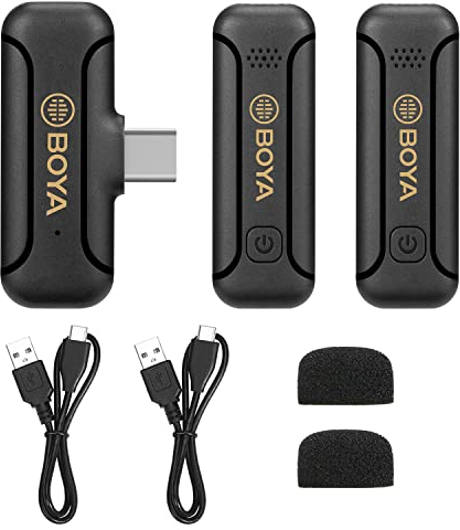 Boya Wireless Lavalier-Mikrofone für USB-Typ-C-Android, BY-WM3T2 U2-Handheld-MIC-System zur Aufnahme, Live-Stream, YouTube, Tiktok, Facebook, Rauschreduktion automatisch-sync